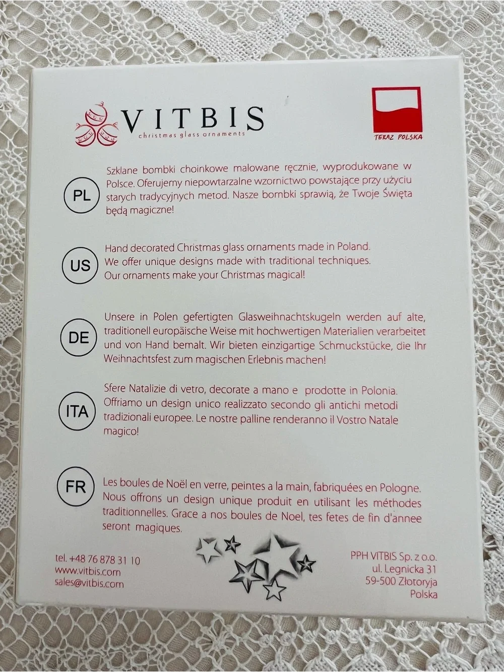 Vitbis hand decorated